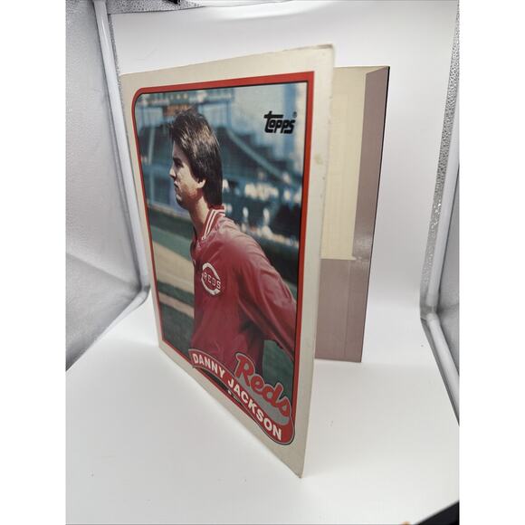 Topps 1989 Duo-Tang Sports Shots MLB Pocket Folder Danny Jackson Reds Baseball - Picture 6 of 6